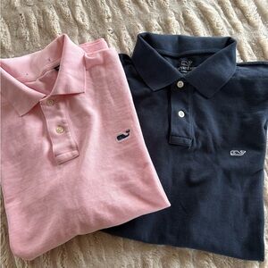 Men’s Vineyard  Vines Whale Logo Polo - Pink & Navy size Small